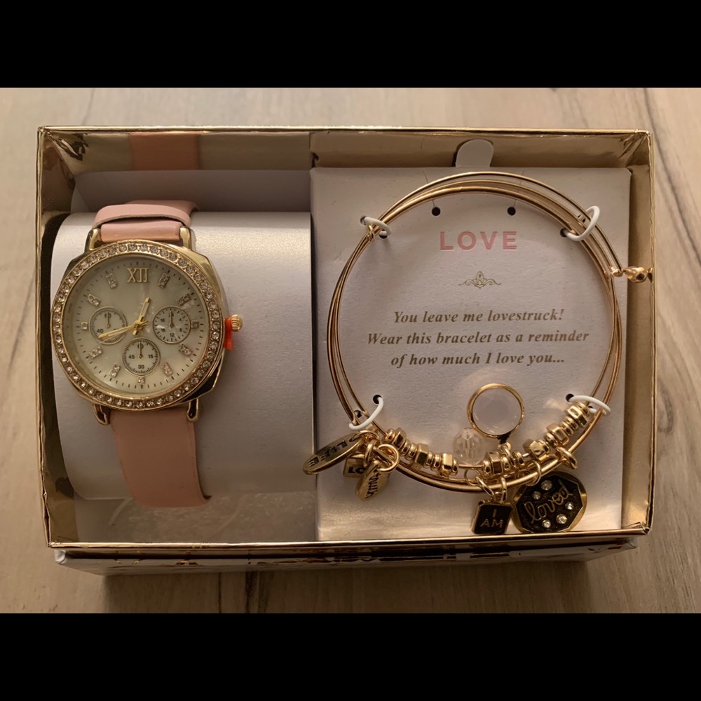 Pink Watch and Bracelets